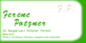 ferenc potzner business card